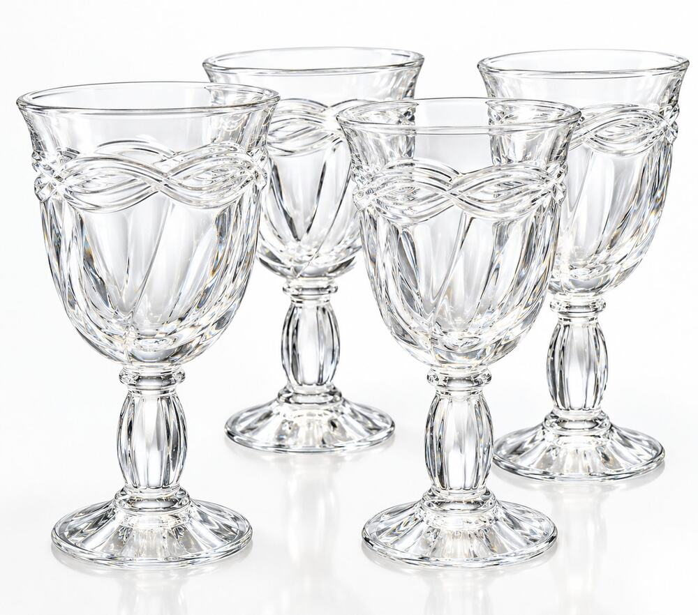 Noritake Gourmet Clear Vintage Water Goblets Set of 4